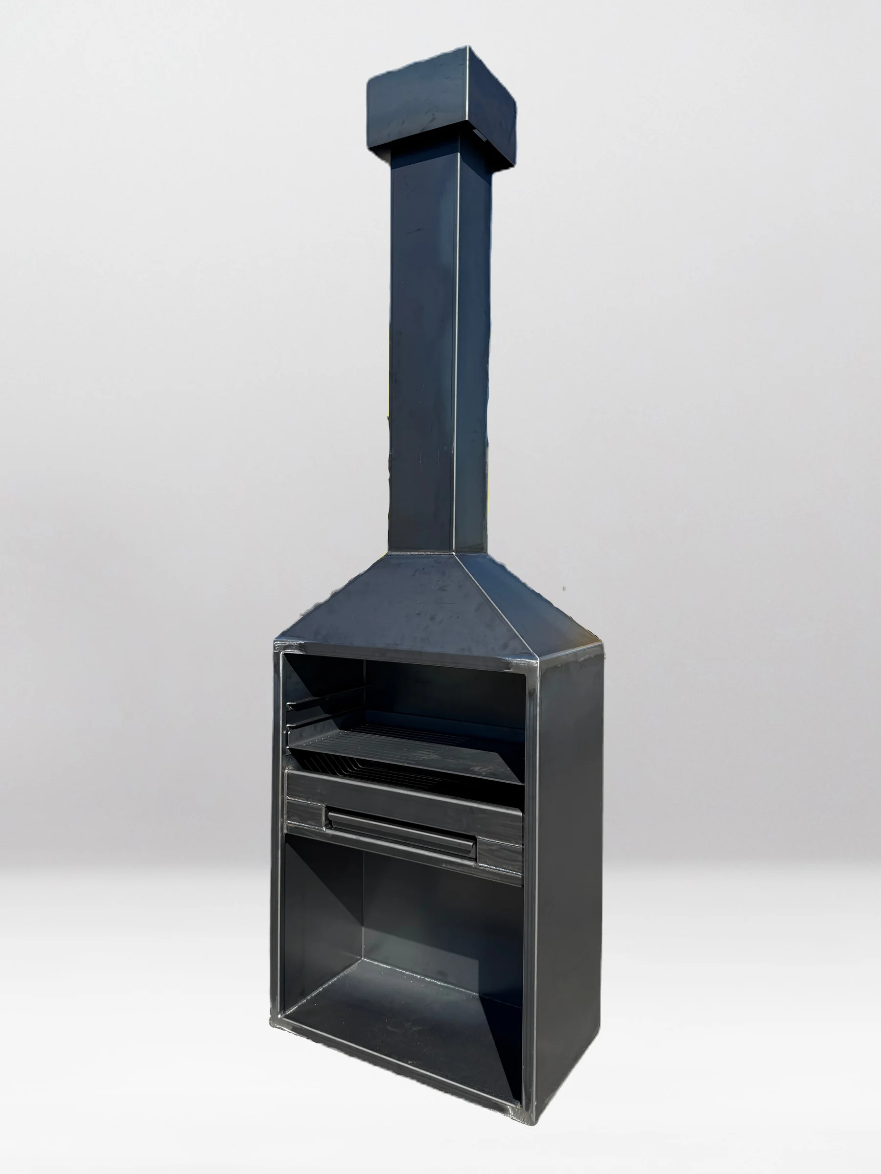 Full-height Alpine Ridge outdoor fireplace